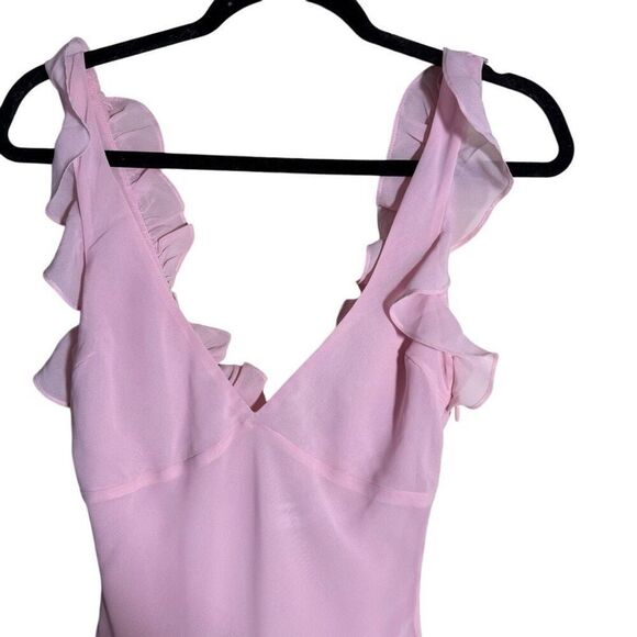 NWOT House of CB Tania Pink Quartz Ruffle Mini Dress Size Small - Picture 5 of 11